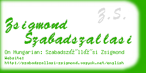 zsigmond szabadszallasi business card